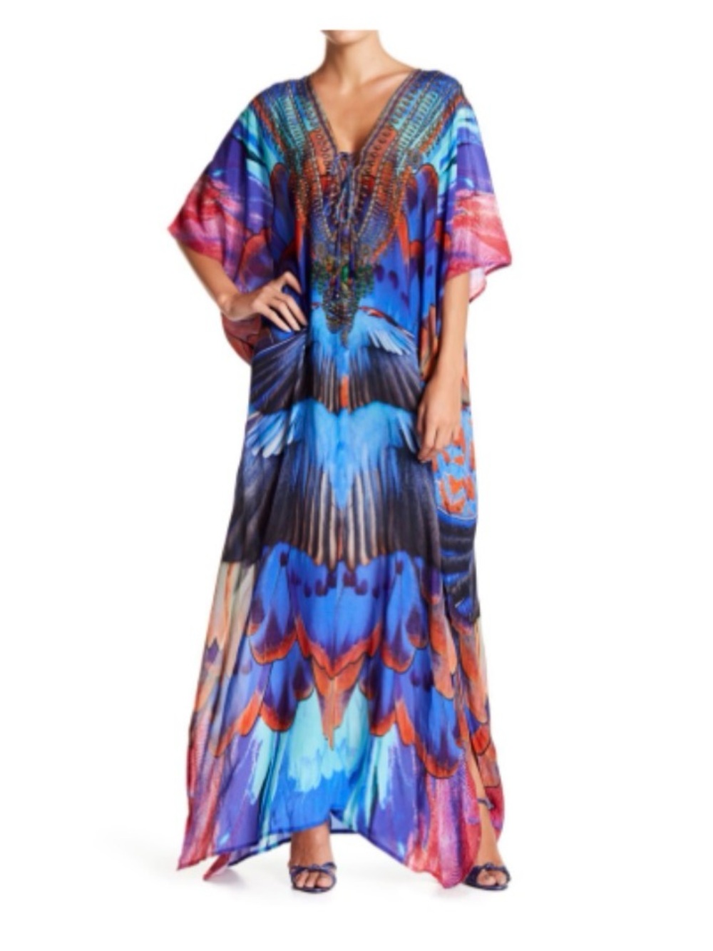 Shahida Parides Printed Convertible Long Kaftan Dress